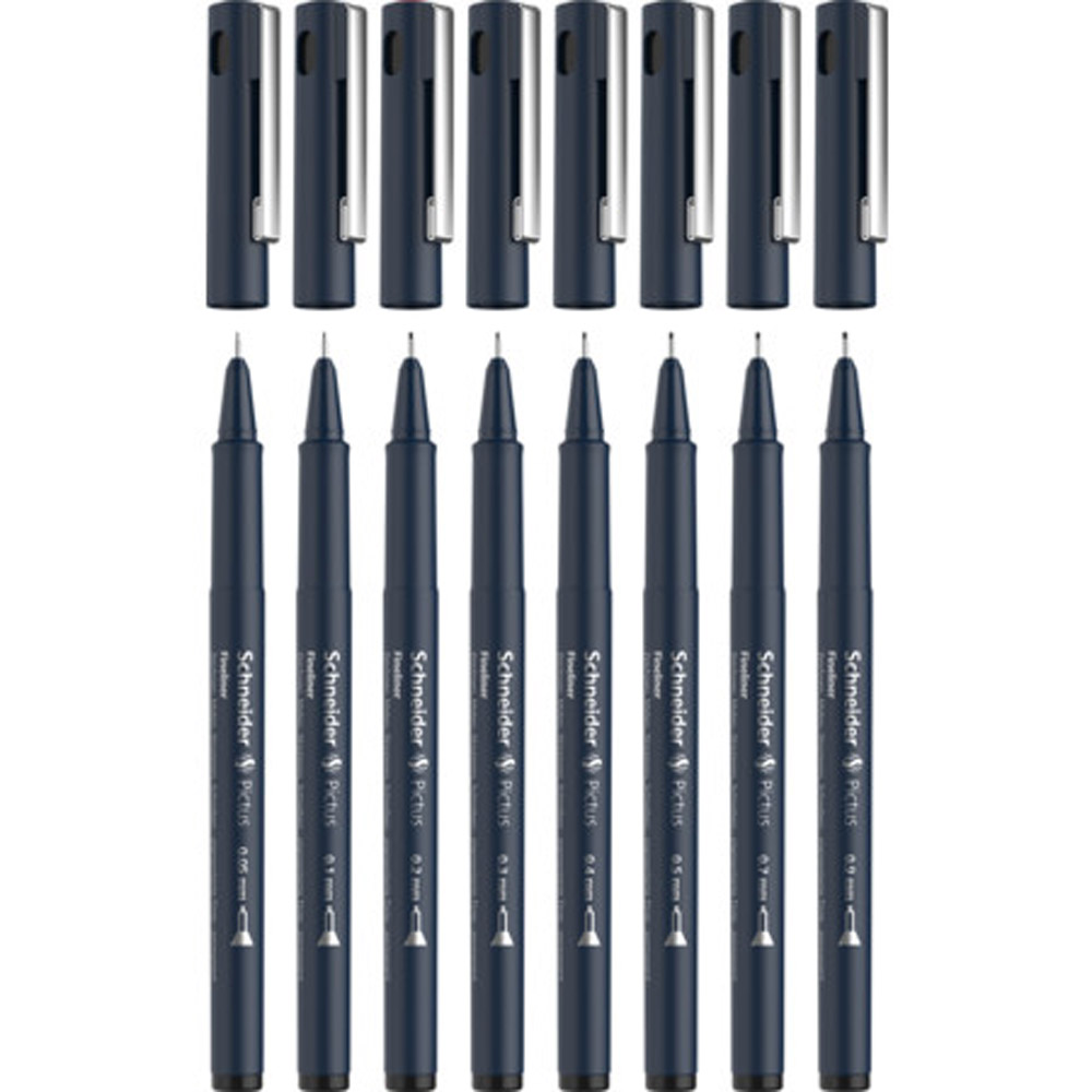 Набор ручек капиллярных "Schneider Fineliner Pictus", 8 шт