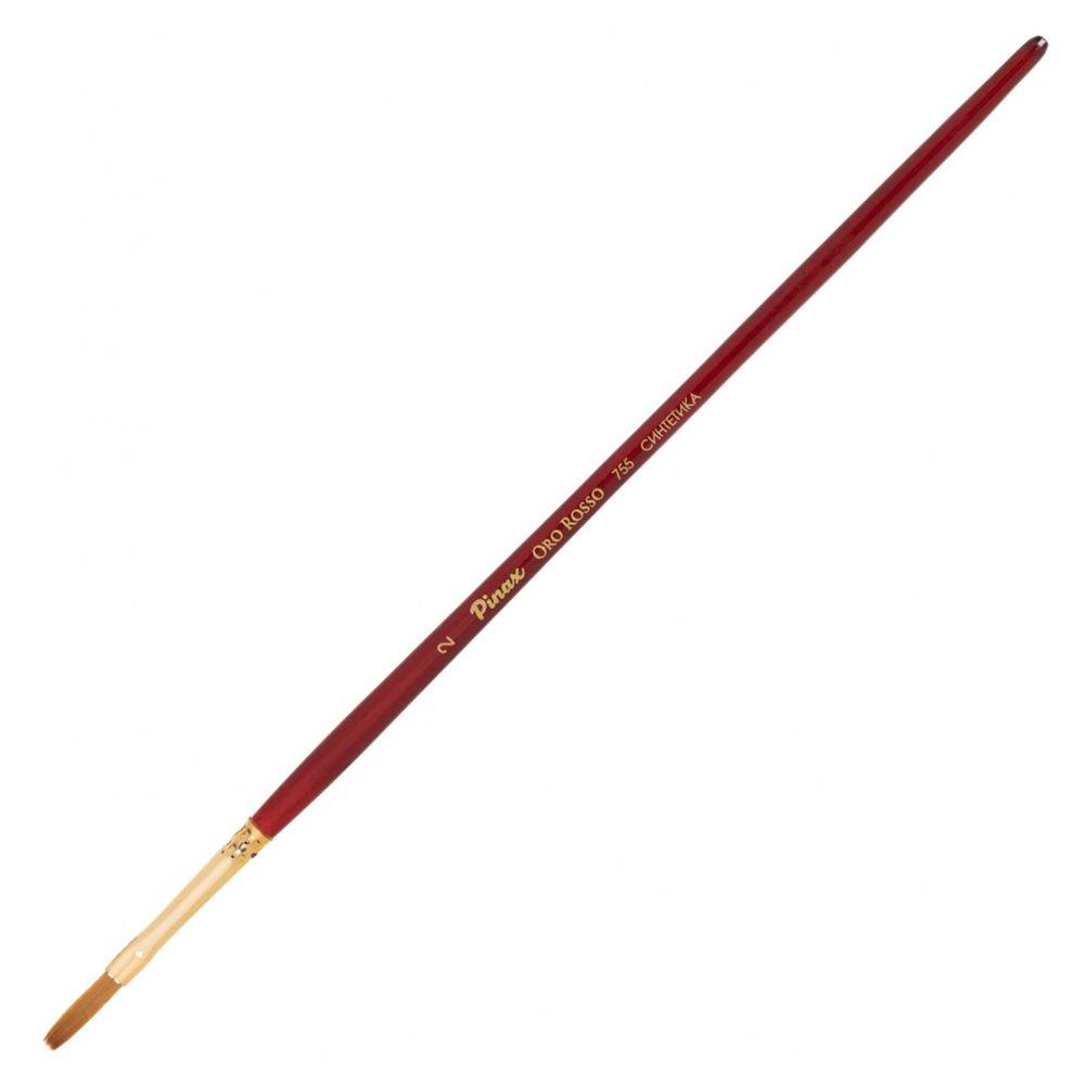 Кисть для рисования "Pinax ORO ROSSO", синтетика, плоская, удлиненная, №2