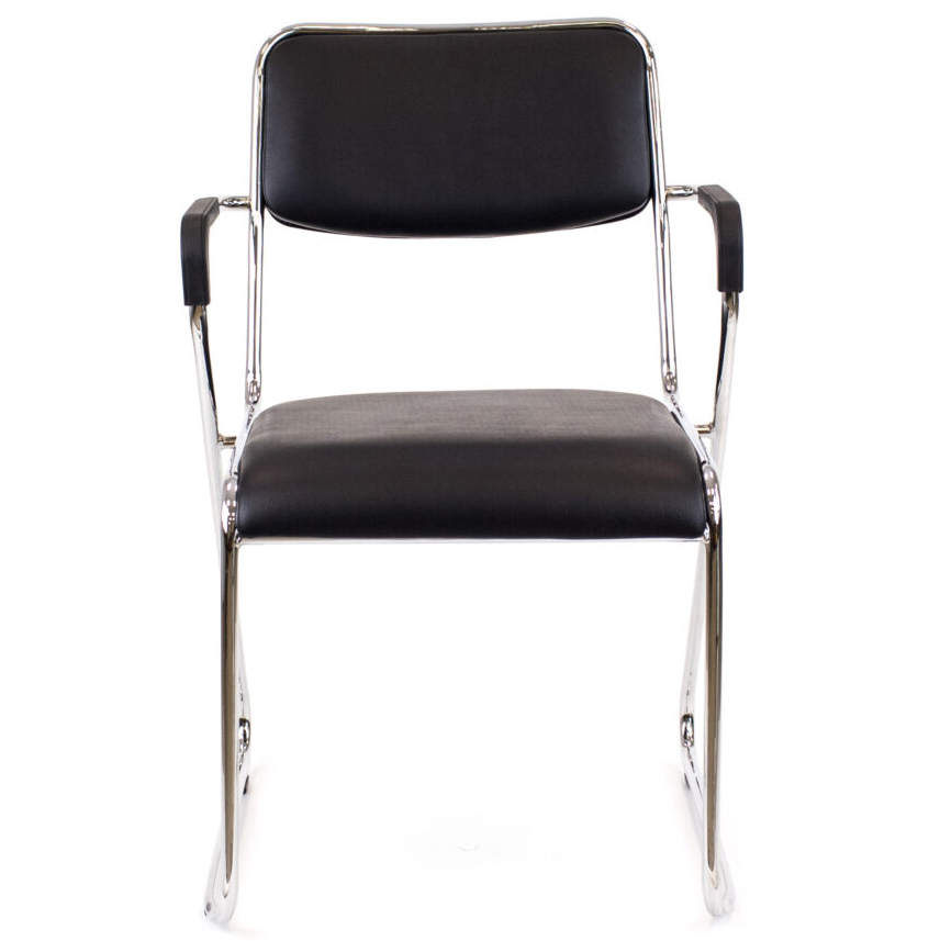 Стул для посетителей EVERPROF "Fix Plus", кожзам, металл, черный