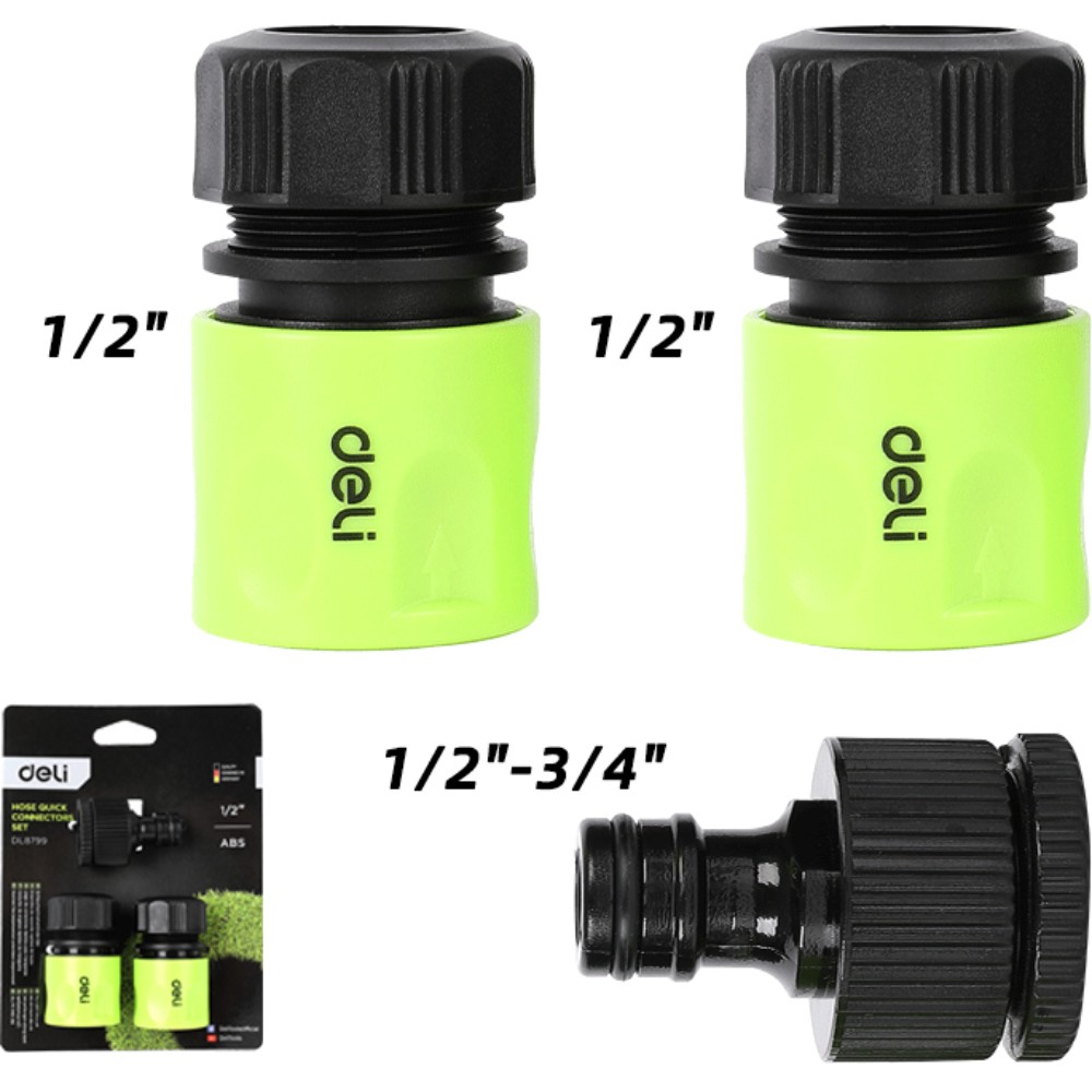 Набор соединителей-коннекторов Deli GS EDL8799, 1/2", 3 шт.