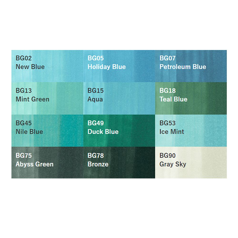 Маркер перманентный "Copic Sketch" BG-09, сине-зеленый - 3