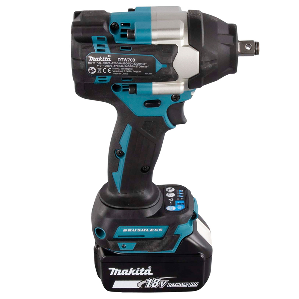 Аккумуляторный гайковерт MAKITA DTW700RT1J, 18 В, 700 Нм, 1/2", 5.0Ачx2, MakPac 2