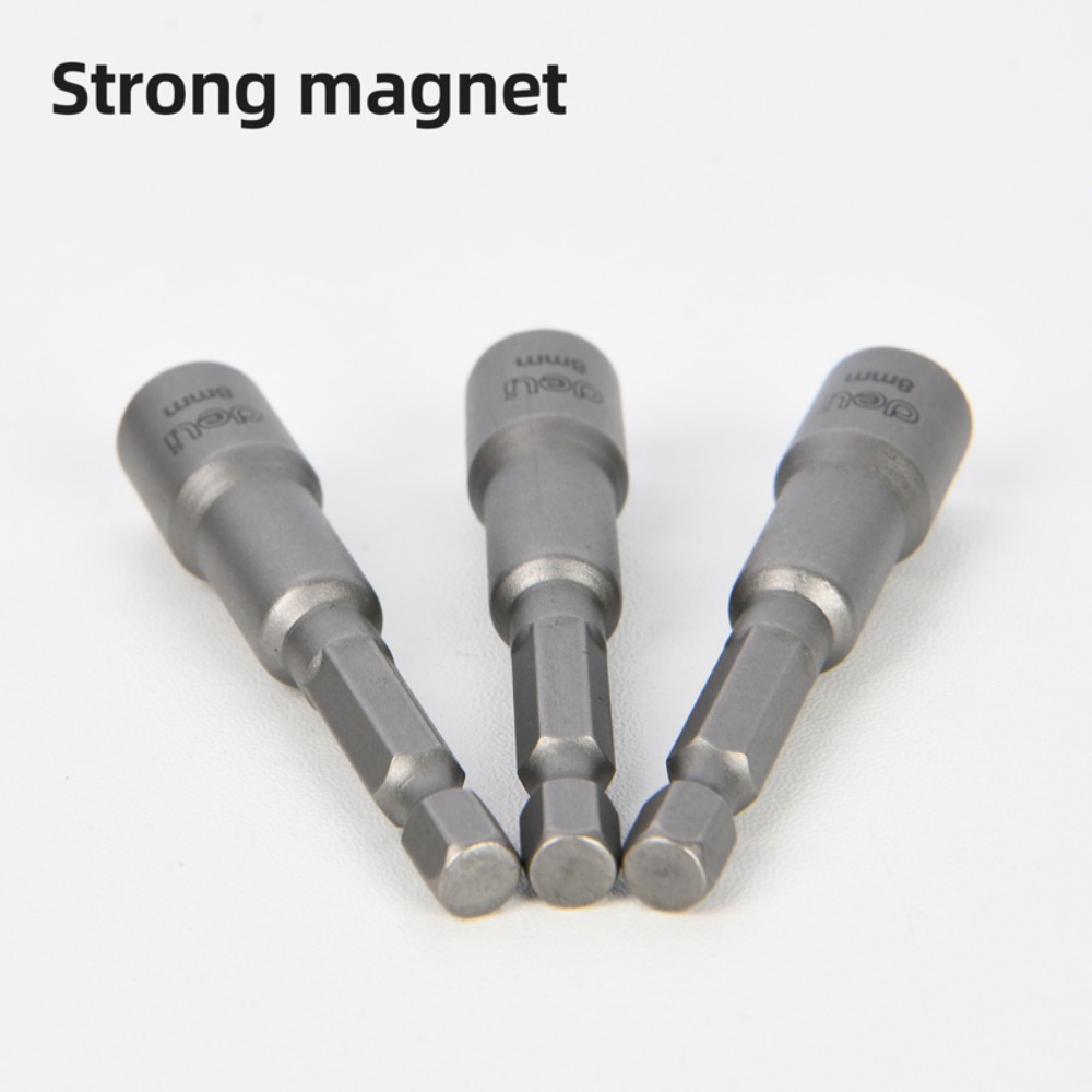 Набор насадок шестигранных магнитных Deli YS EDL4808T, 8 мм, HEX 1/4", серебристый