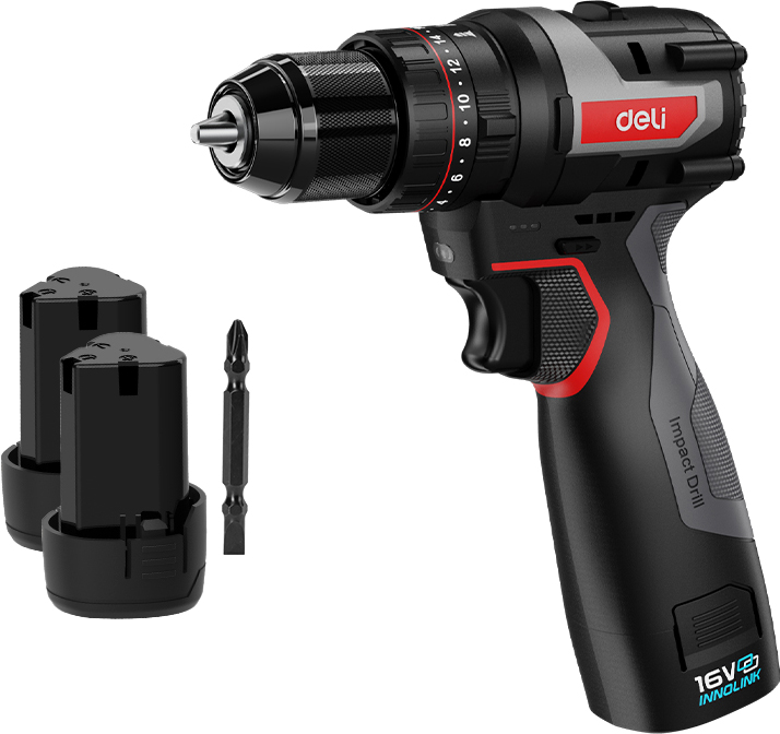 Аккумуляторная дрель-шуруповерт Deli RS EDE-CZ16-1D2 16 В, 45 Нм, 2 АКБ, 2 Ач, сумка