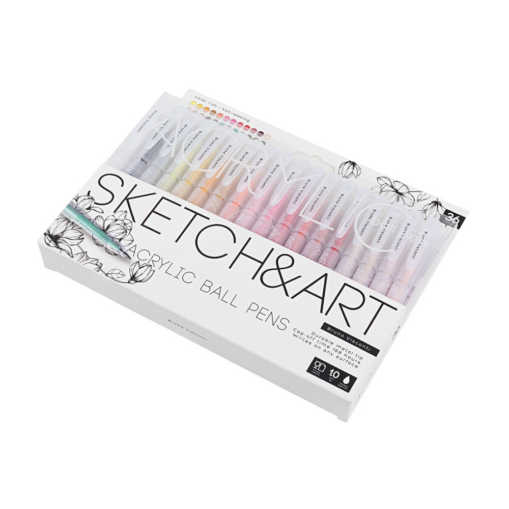 Набор ручек акриловых "Sketch&Art", 1 мм, 36 шт, ассорти - 2