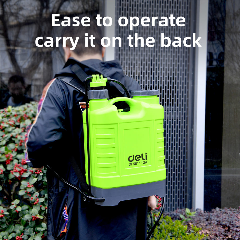Опрыскиватель садовый помповый Deli GS EDL581112A, 12 л, ранцевый, зеленый, черный - 4