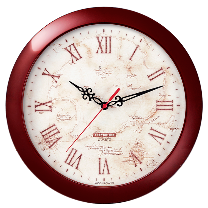 Часы настенные "973889", бордовый
