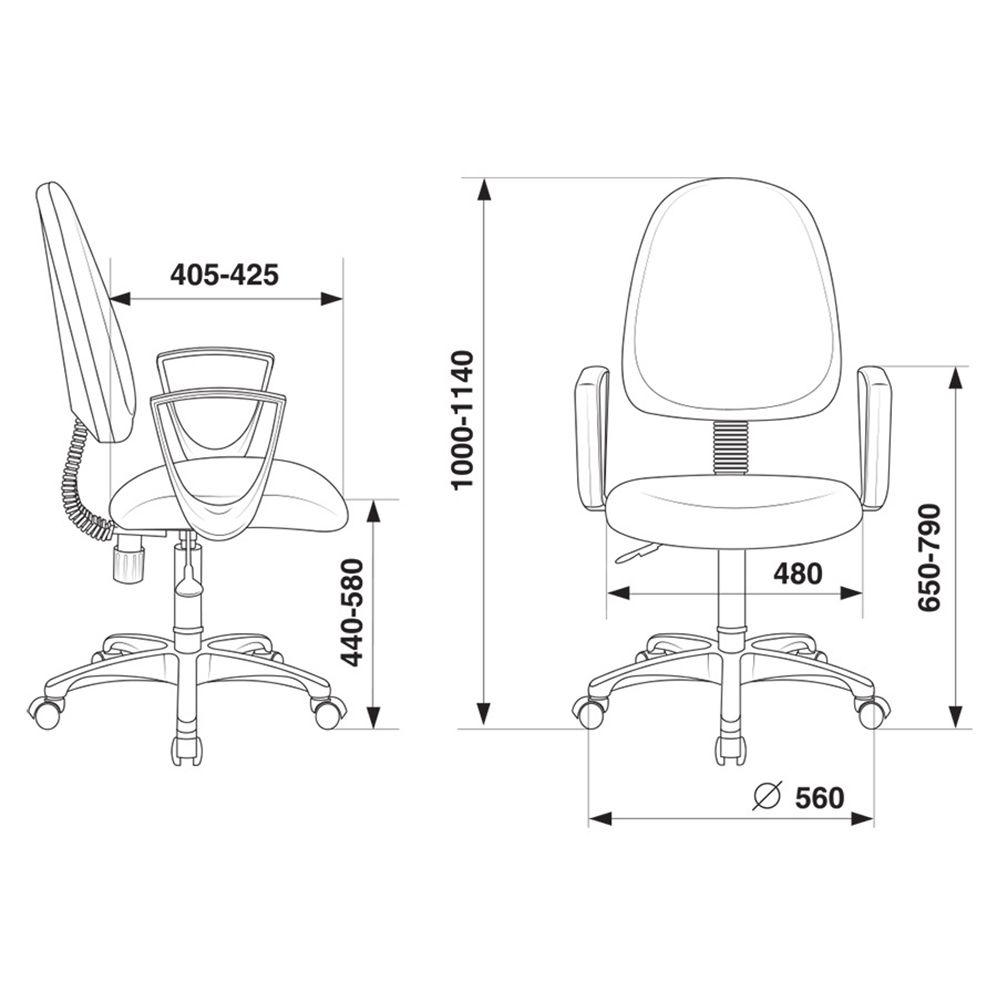 Кресло для персонала Бюрократ "Престиж+ CH-1300N/OR-16", кожзам, пластик, черный  - 5