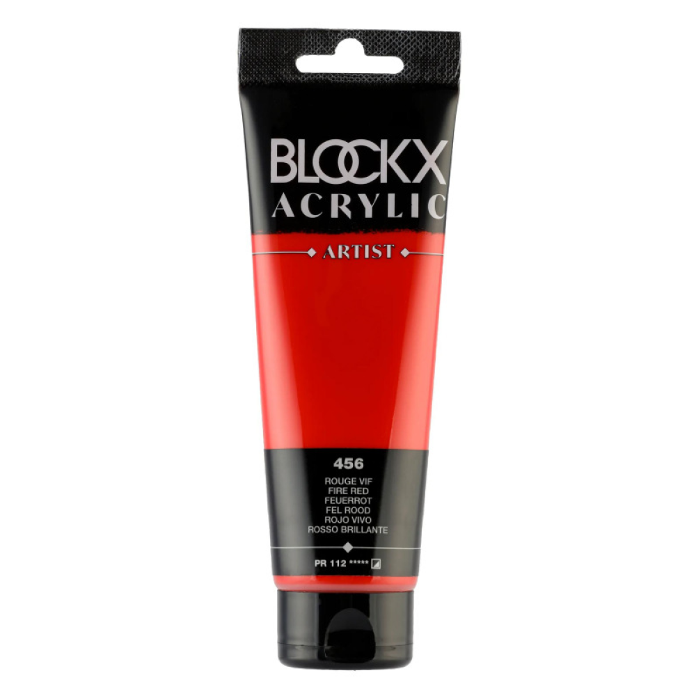 Краски акриловые "Blockx", 456 яркий красный, 120 мл