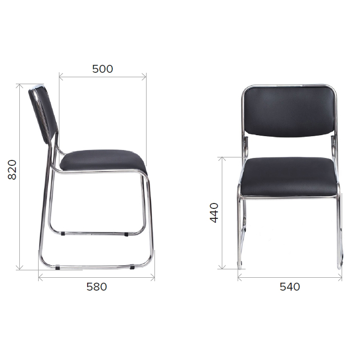 Стул для посетителей EVERPROF "Fix", кожзам, металл, черный