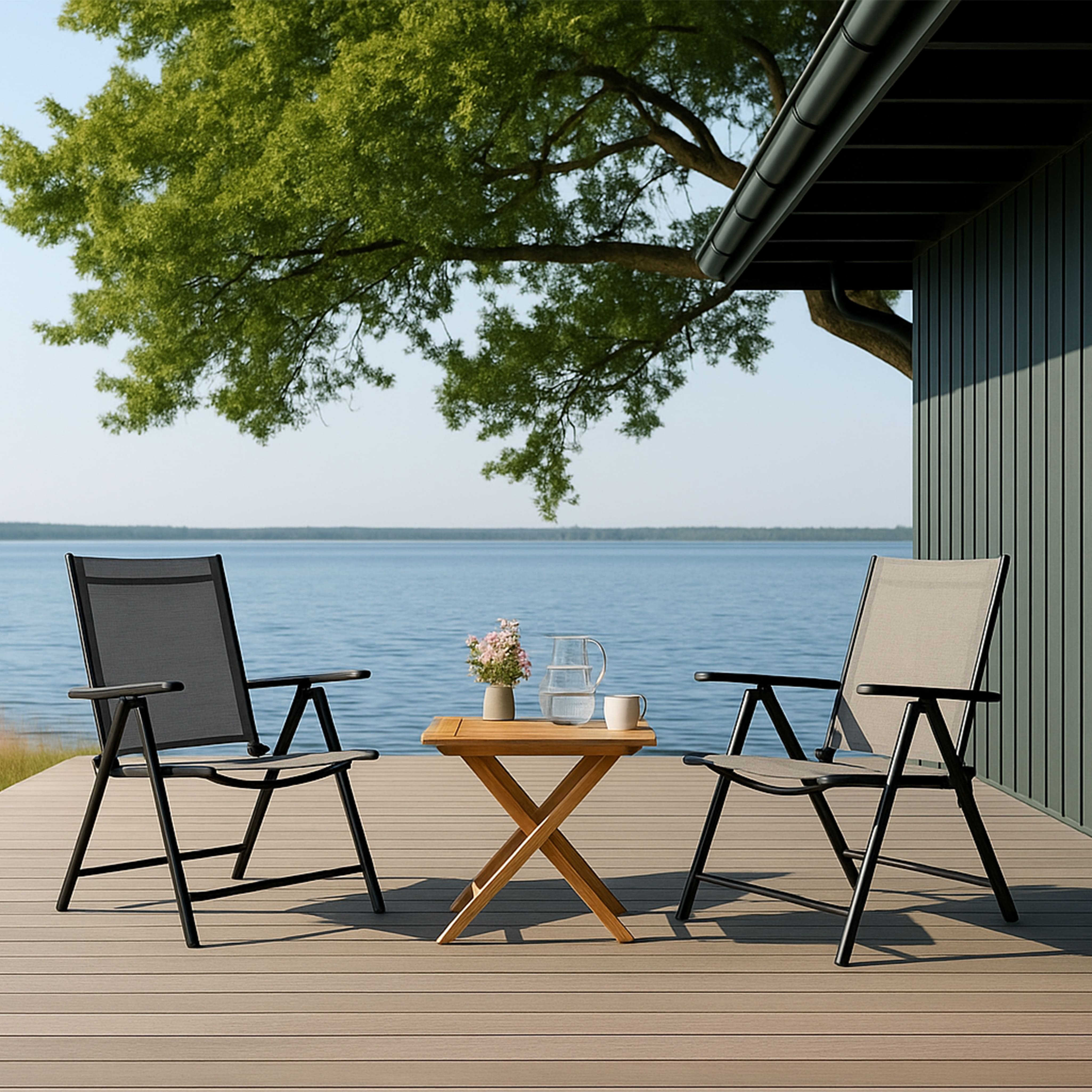 Кресло садовое AksHome CATANIA, ткань, серый, черный