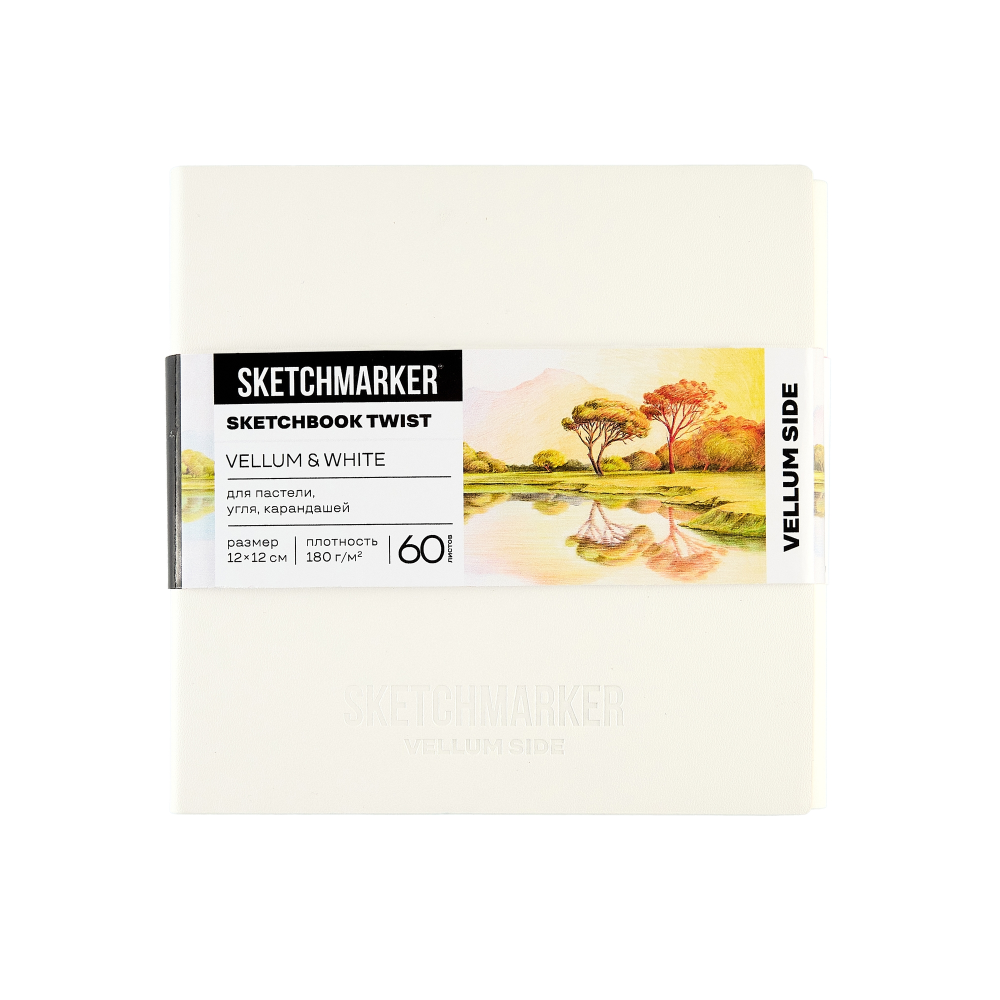 Скетчбук "Sketchmarker Sketch&Write", 12х12 см, 120 листов, бумага молочная, белая