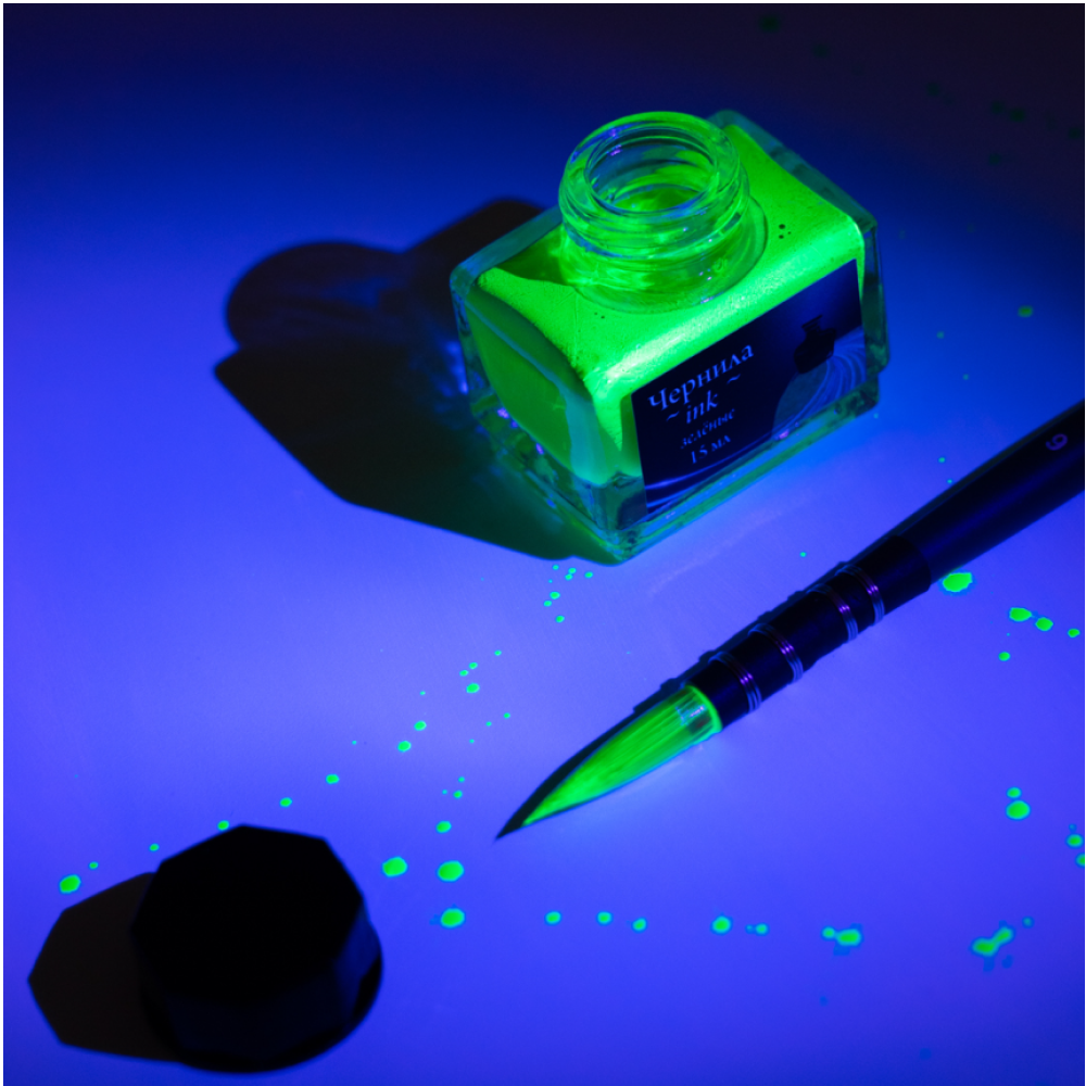 Чернила для рисования и каллиграфии "Малевичъ", неоновые, 15 мл, зеленый - 5