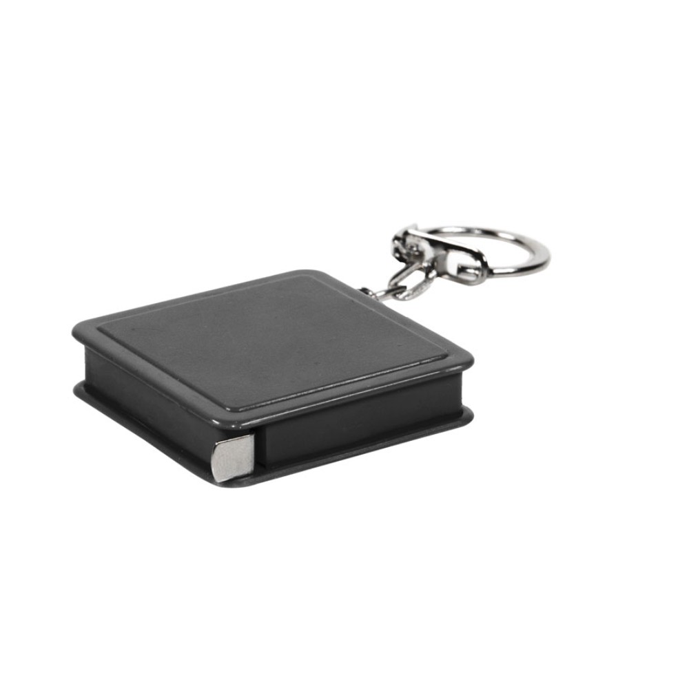 Брелок-рулетка "7305", пластик, металл, 1 м, черный 