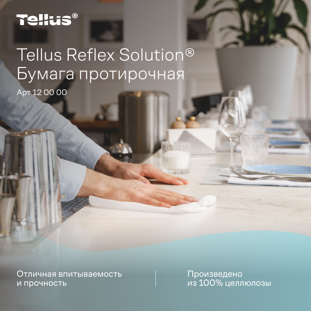 Протирочная бумага Tellus Reflex, Комфорт c центральной вытяжкой, 1 слой, 270 м, MС4  - 10