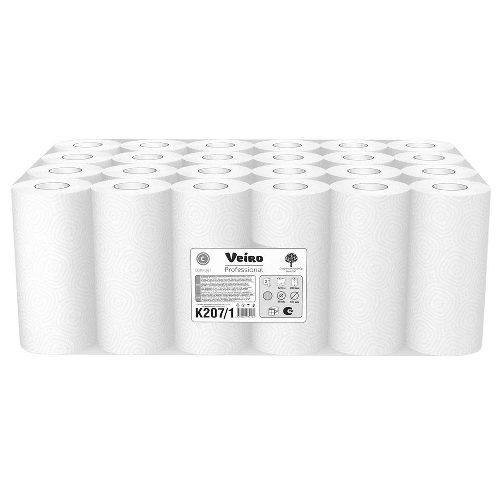Полотенца бумажные Veiro Professional Comfort в рулонах (1*2) 12.5м, 2 слоя - 8