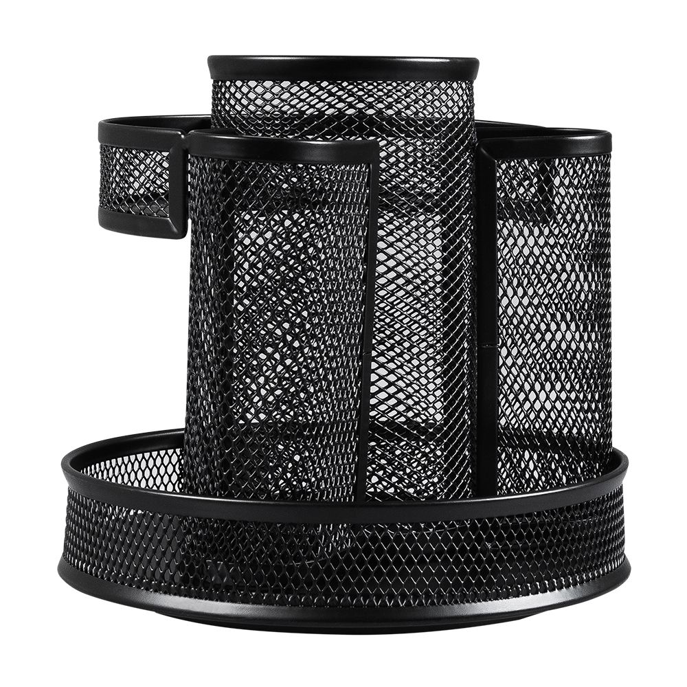 Подставка для канцелярских мелочей "Круглая", 165x165x160 мм, черный