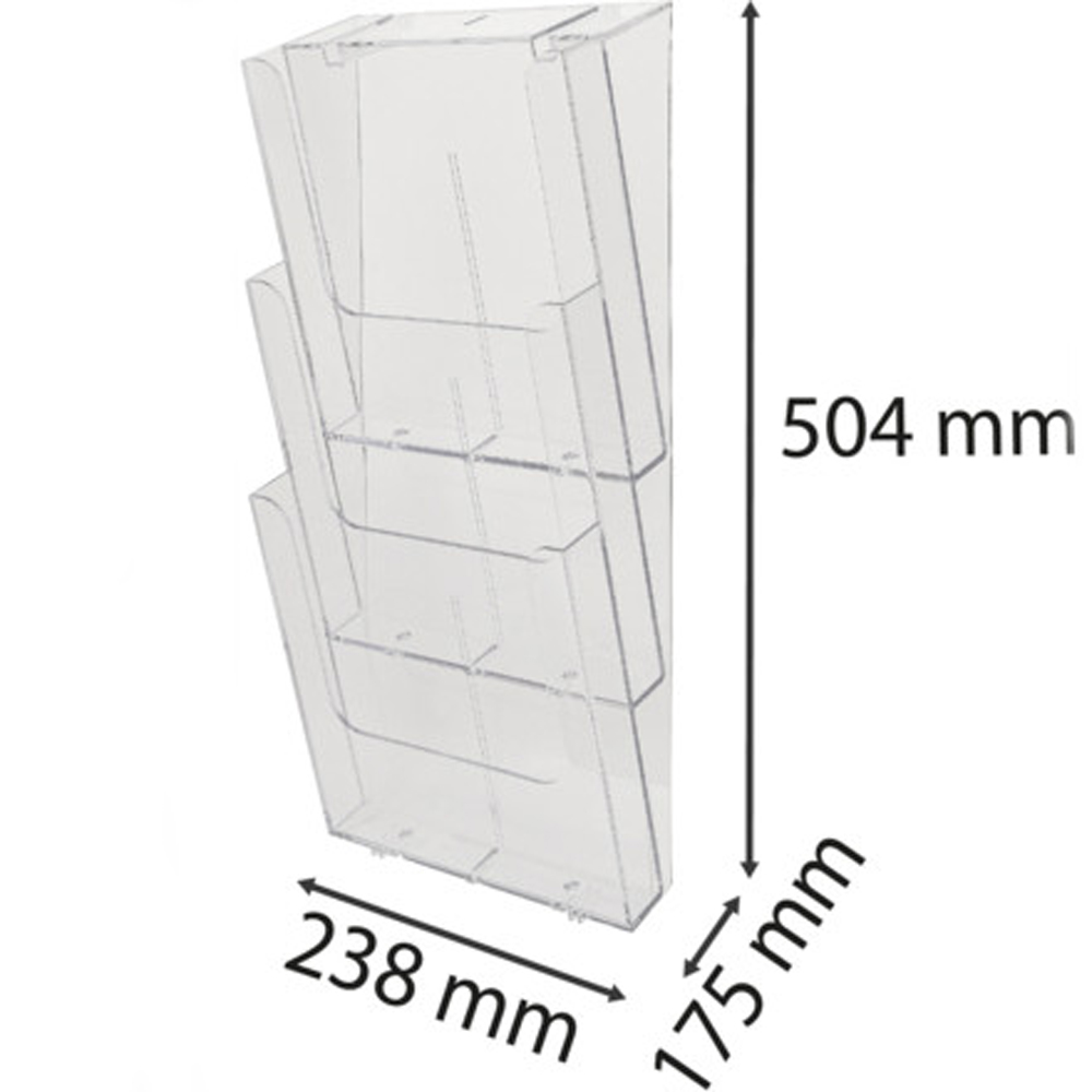 Модуль настенный "Exacompta", 3 отделения, вертикальный, прозрачный