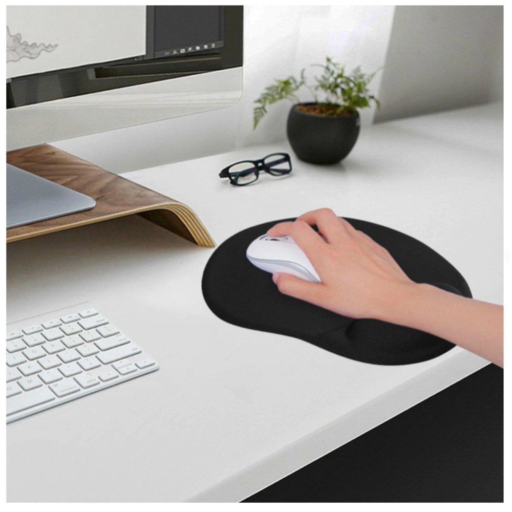 Коврик для мыши "Sonnen", 250х220х20 мм, полиуретан, лайкра, с подушкой под запястье, черный - 2