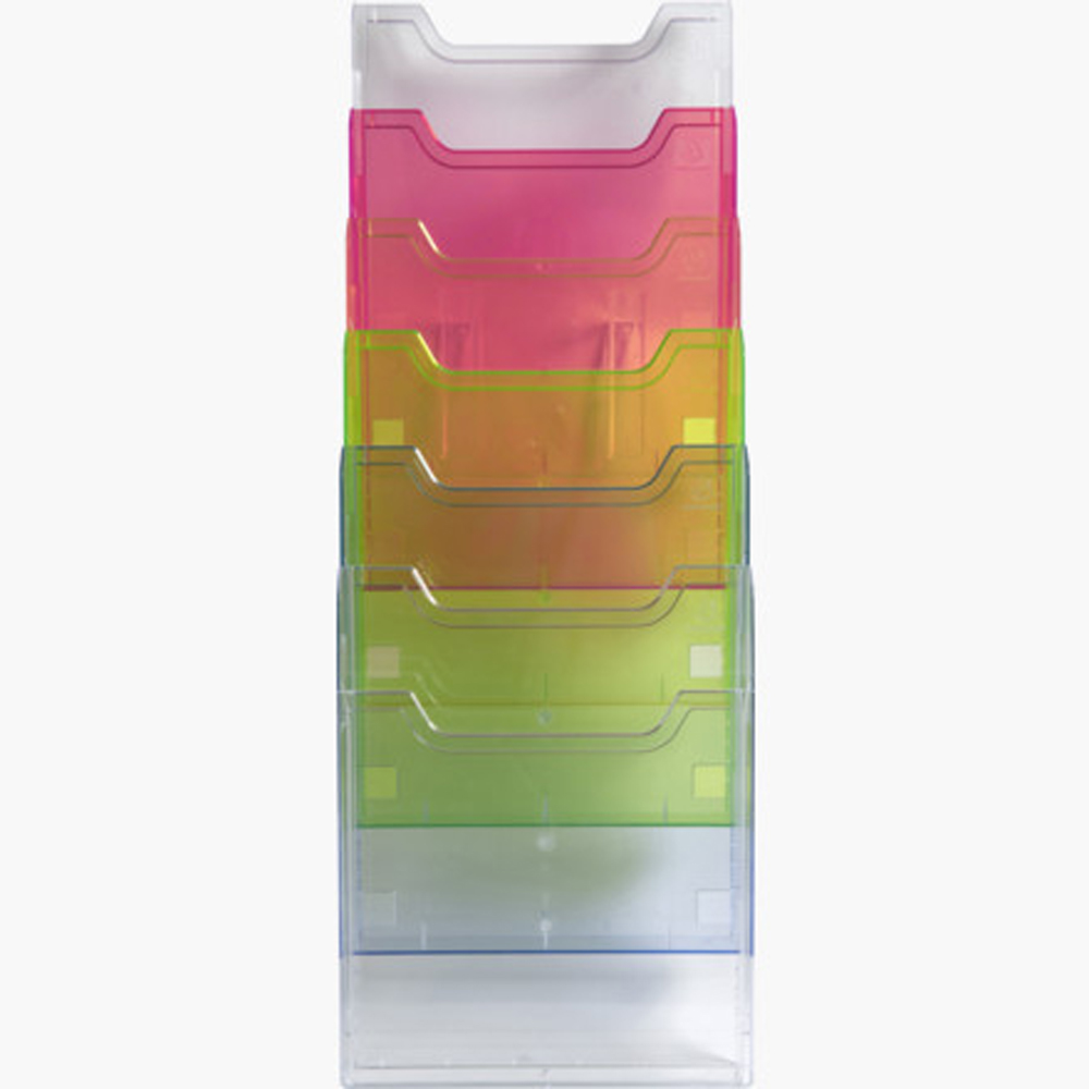 Модуль настенный "Exacompta", 6 отделений, вертикальный, прозрачный, разноцветный - 4