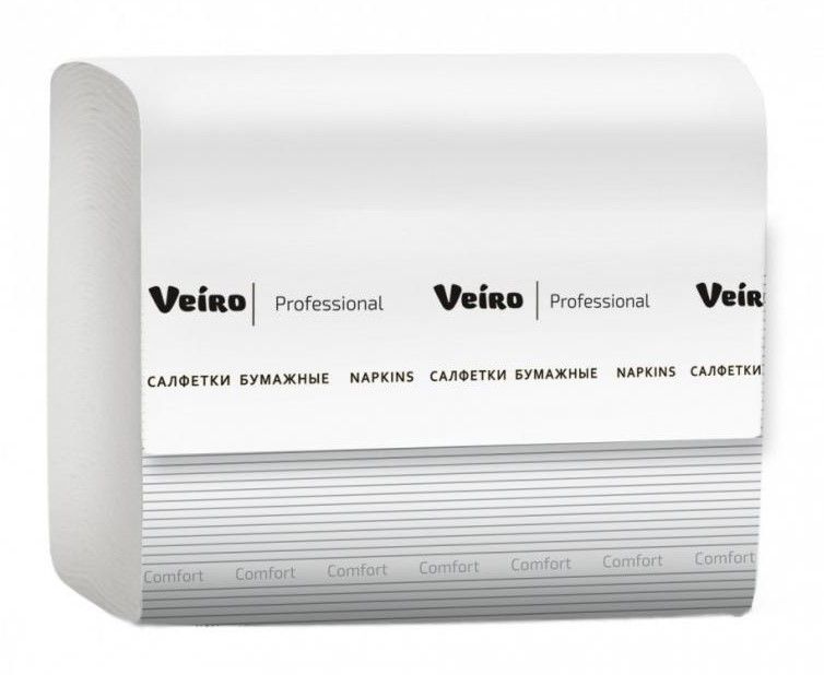 Салфетки бумажные Veiro "Professional Comfort" V-сложения, 220 шт, 21x16.2 см, белый