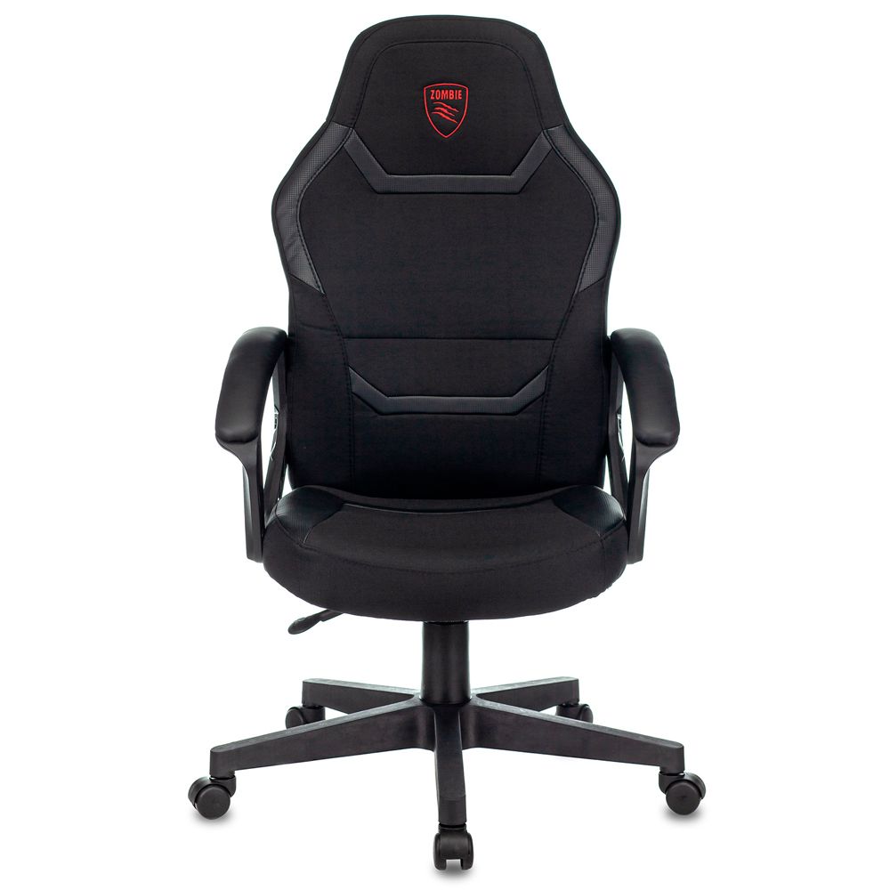 Кресло игровое Бюрократ "Zombie 10", ткань, экокожа, пластик, черный