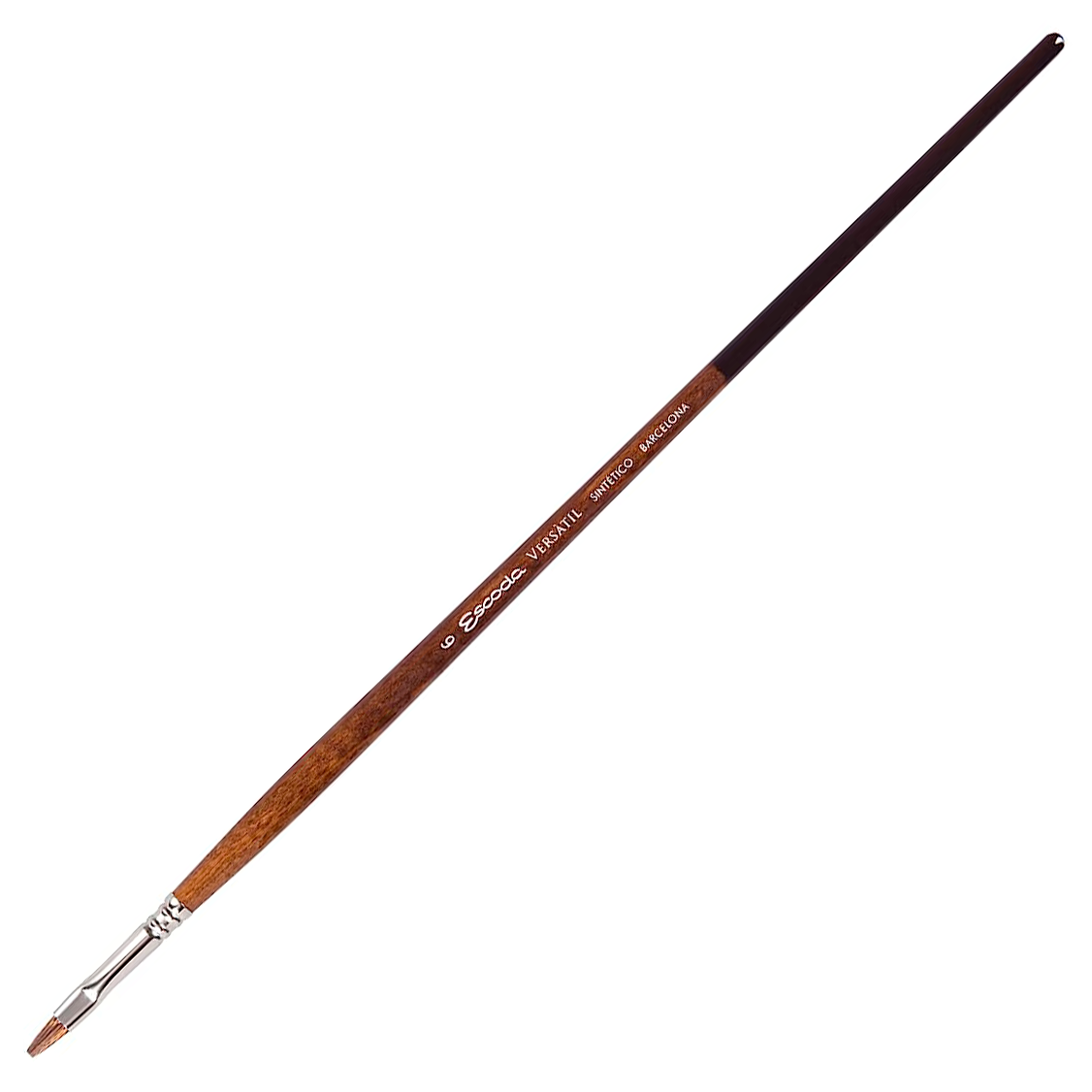 Кисть "Escoda Versatil Brush L/H", синтетика, темно-коричневый, плоская, №6