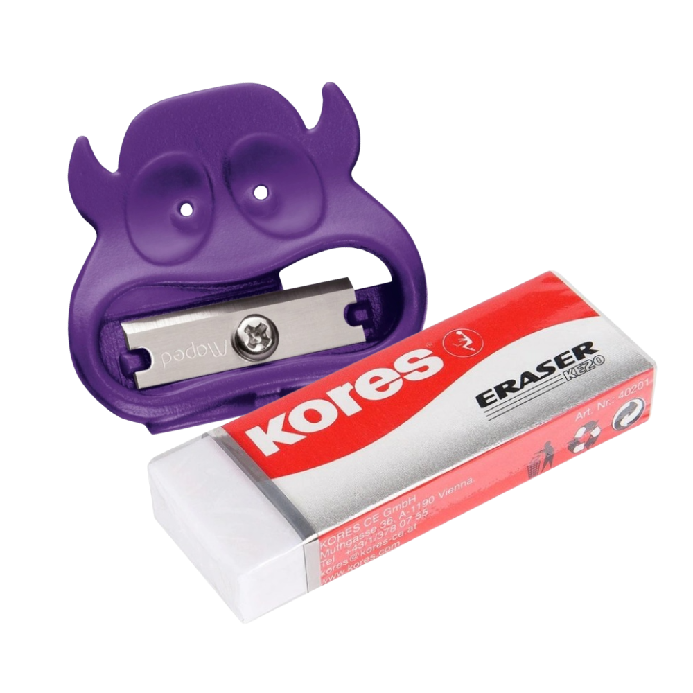 Набор точилка Maped "Vivo Monster" + ластик Kores "KE20"