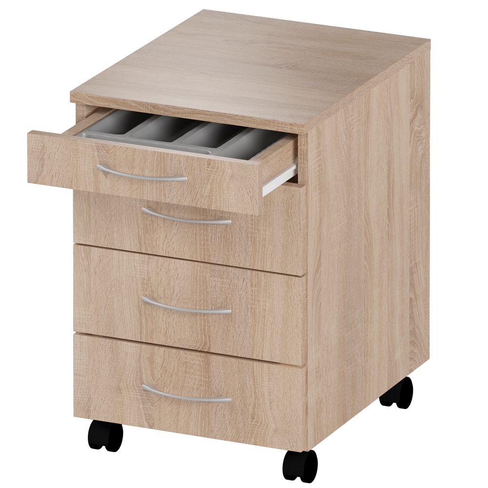 Коллекция Столица тумба мобильная С-033, 432х500х580 мм, дуб сонома