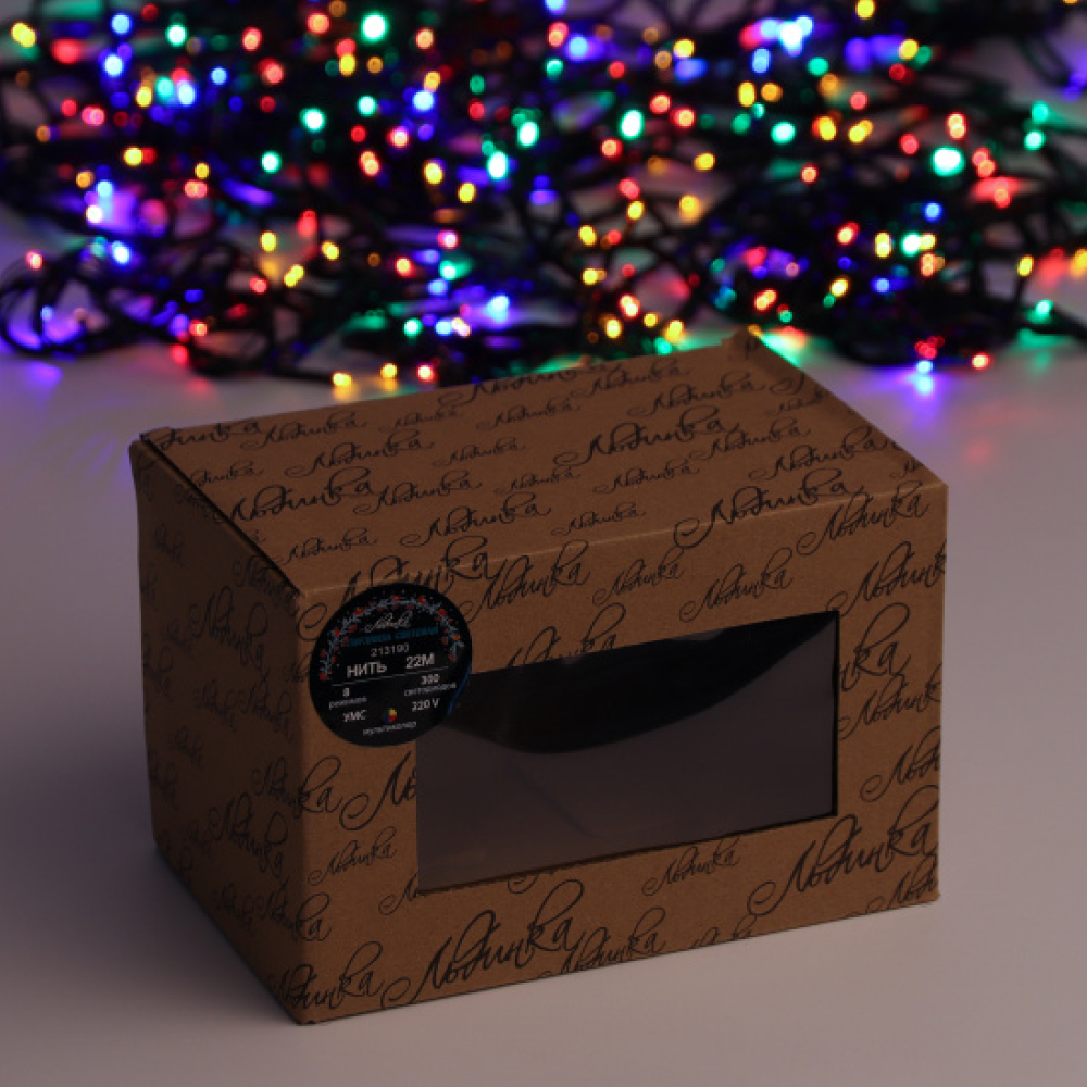 Гирлянда электрическая LED "Нить", 22 м, мультиколор