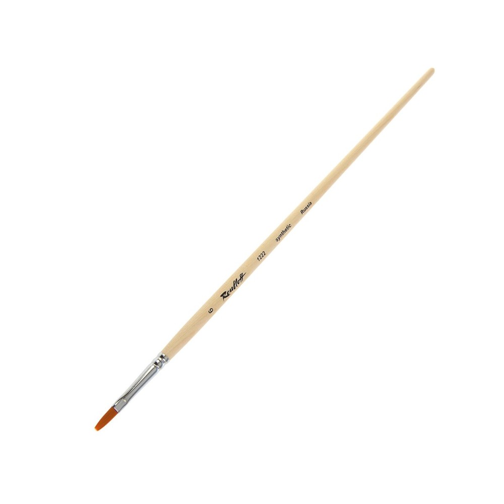 Кисть "Roubloff", мягкая синтетика, плоская, на длинной ручке №6