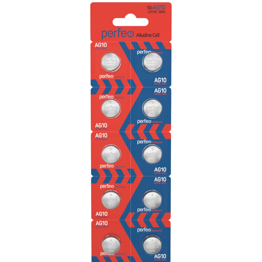 Батарейки алкалиновые Perfeo "LR1130/10BL", 10 шт, щелочные 