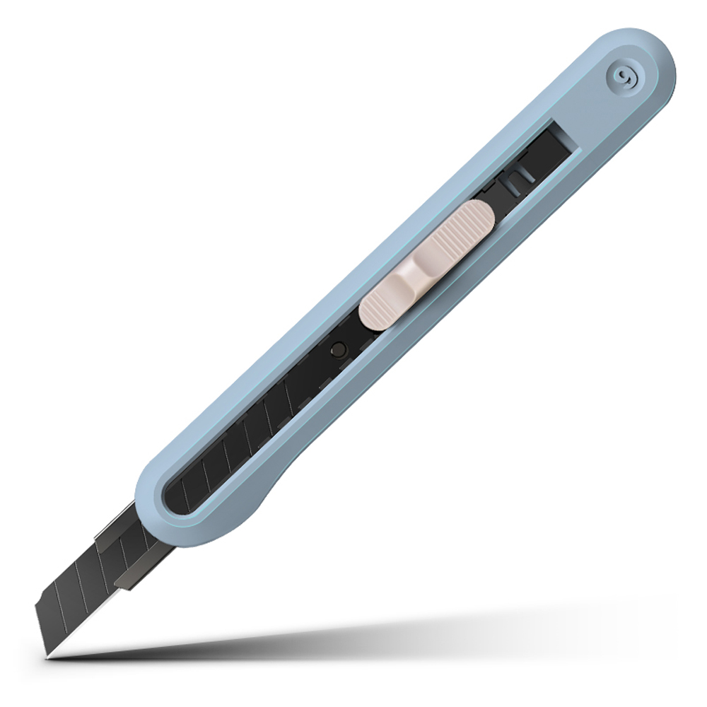 Нож для бумаги "Deli Nusign" усиленный, 0.9 см, синий