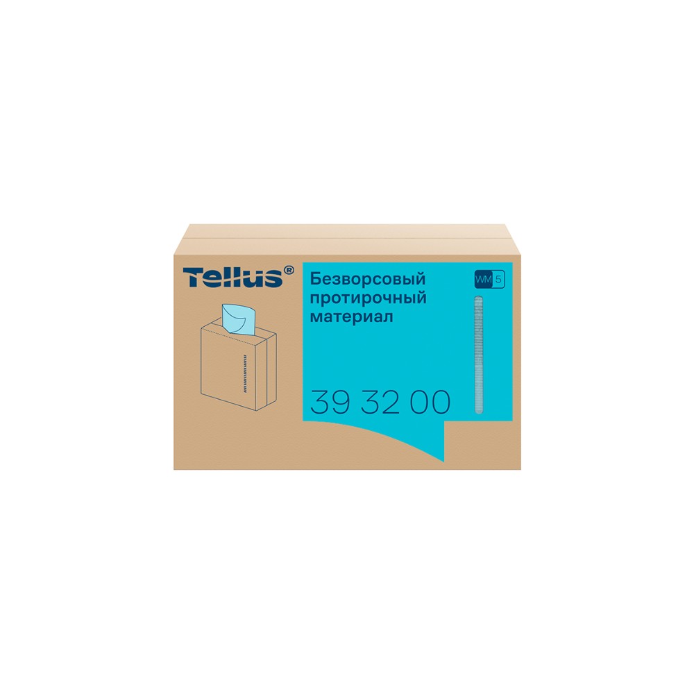 Протирочный материал нетканый Tellus, безворсовый, 1 слой, 100 листов, WM5