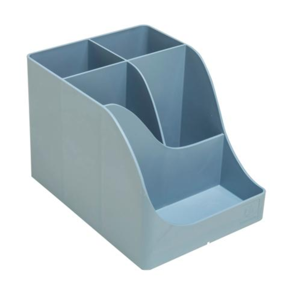 Подставка для ручек "Autentik", пластик, 5 делений, сине-серый - 4