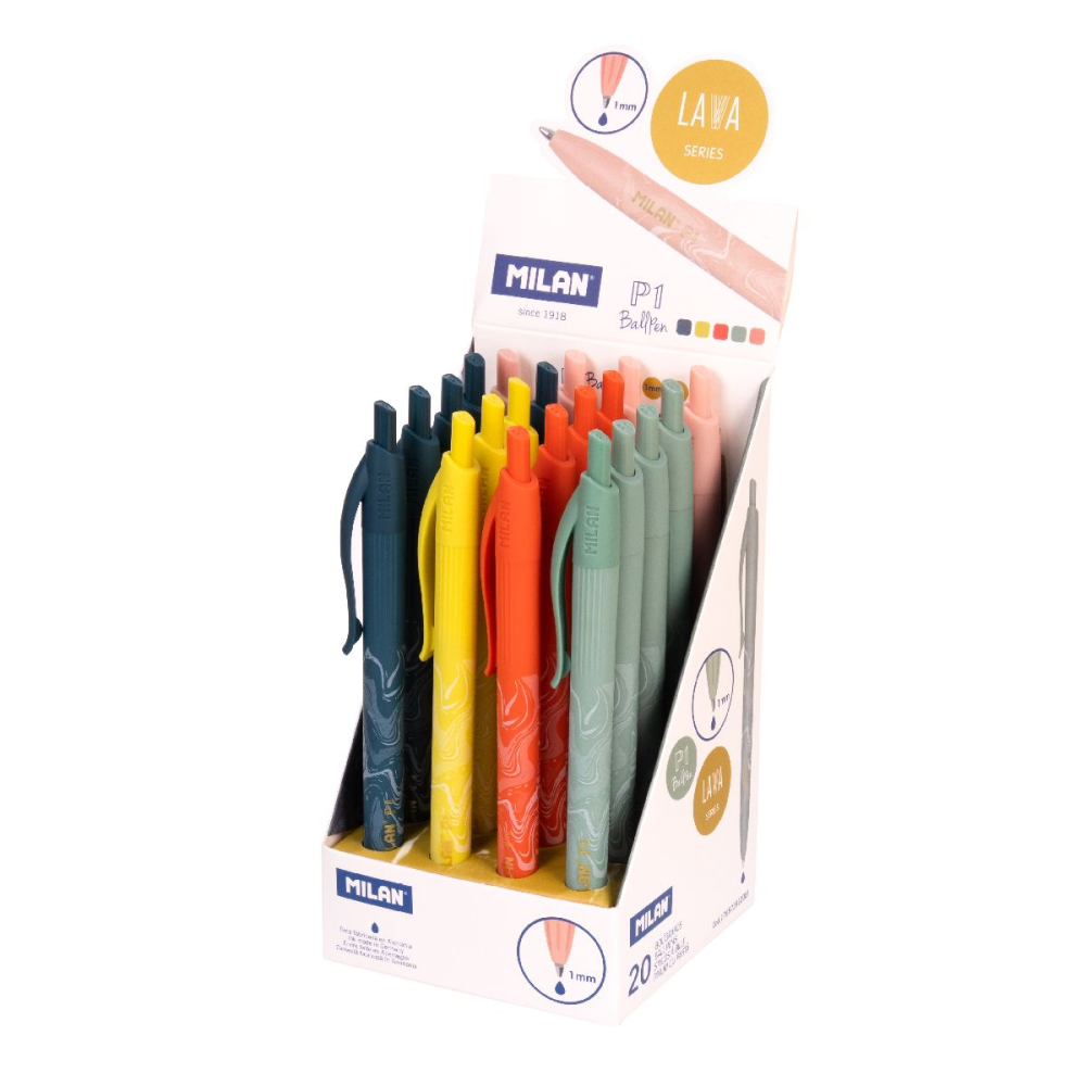 Ручка шариковая автоматическая "P1 Lava", 1 мм, ассорти, стерж. синий