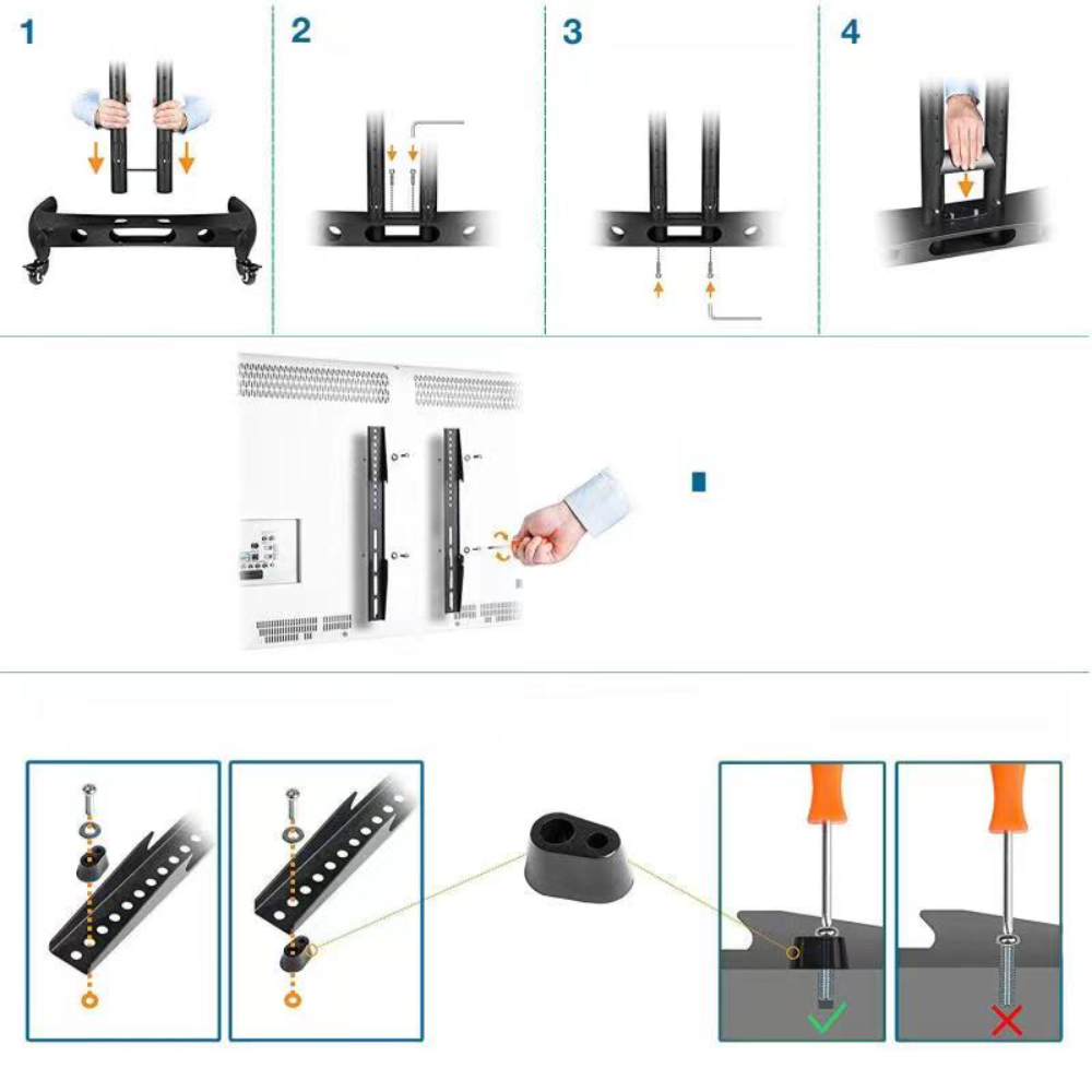 Стойка мобильная под ТВ NB AVA1500-60-1Р, черный - 7
