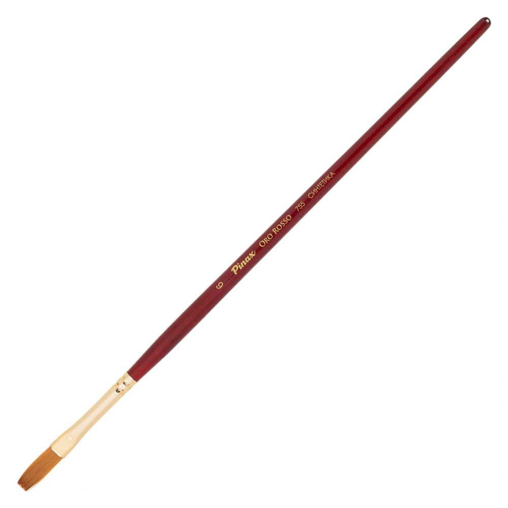 Кисть для рисования "Pinax ORO ROSSO", синтетика, плоская, удлиненная, №6