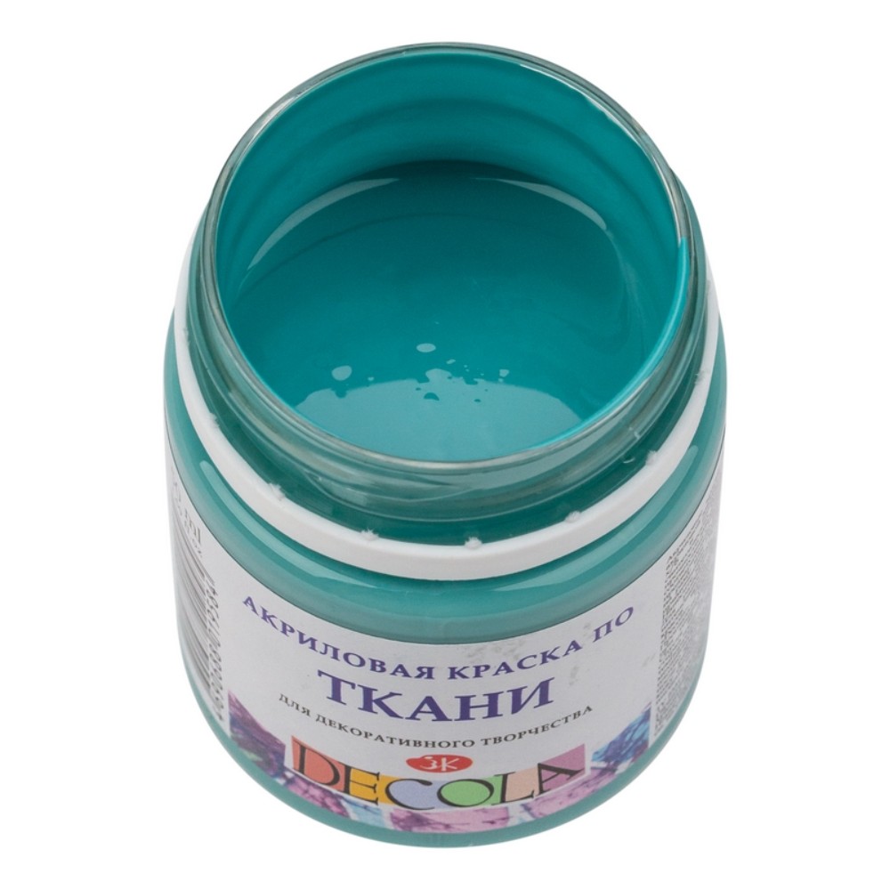Краска акриловая по ткани "Декола", 733 турецкая зеленая, 50 мл., банка