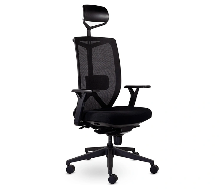 Кресло д/руководителя UTFC Профи М-900 сетка/ткань, черный, крестов. пластик, с подголов.