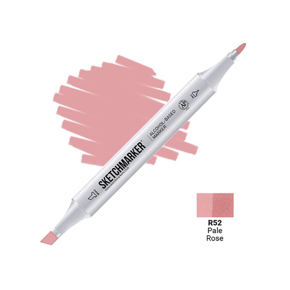 Маркер перманентный двусторонний "Sketchmarker", R52 розовый бледный