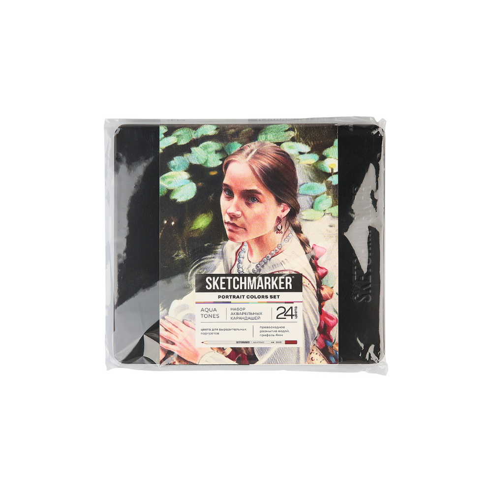 Цветные карандаши акварельные "Sketchmarker Портрет", набор 24 цвета, жестяной пенал