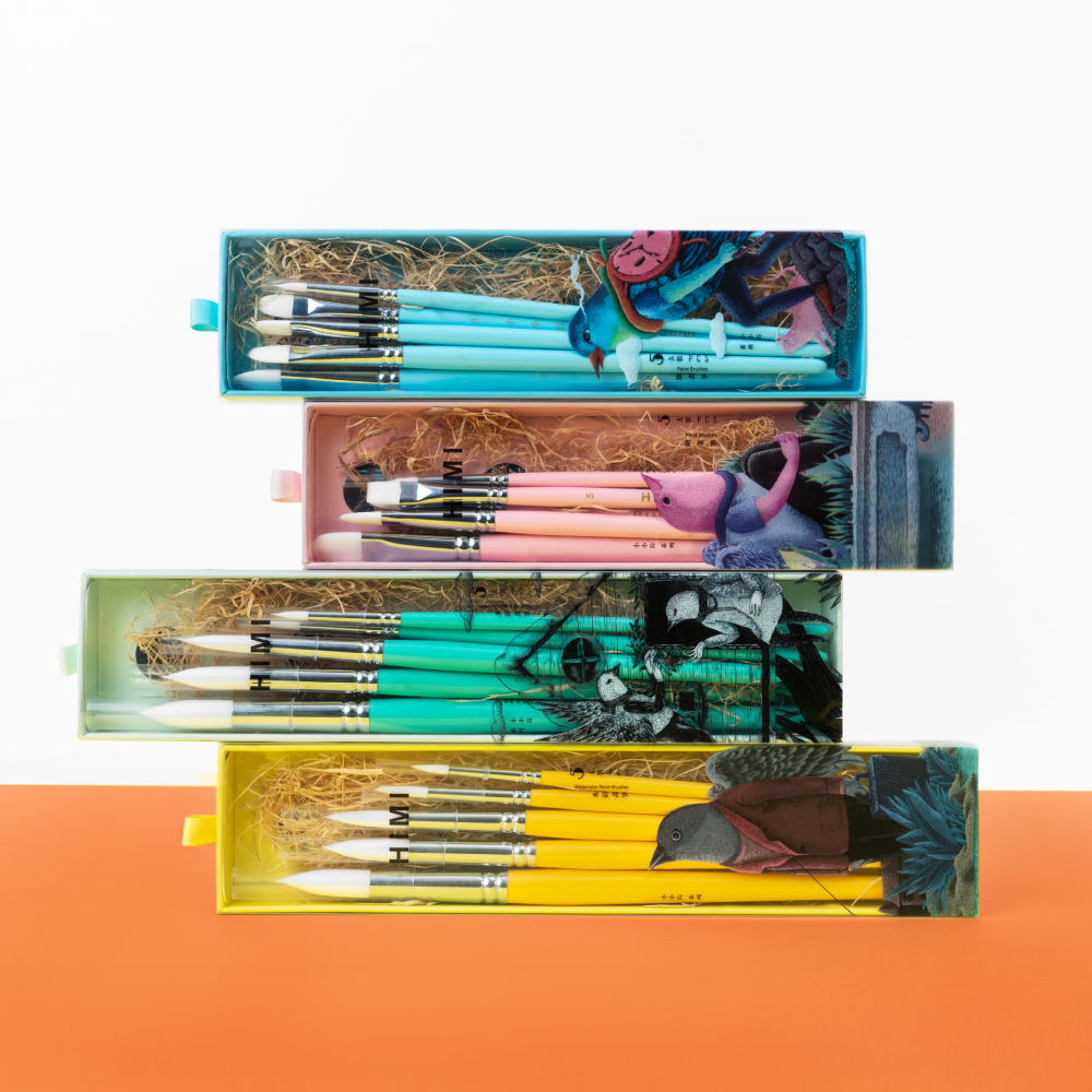 Набор кистей для рисования "Himi Miya Little Bird", синтетика, 5 шт - 15