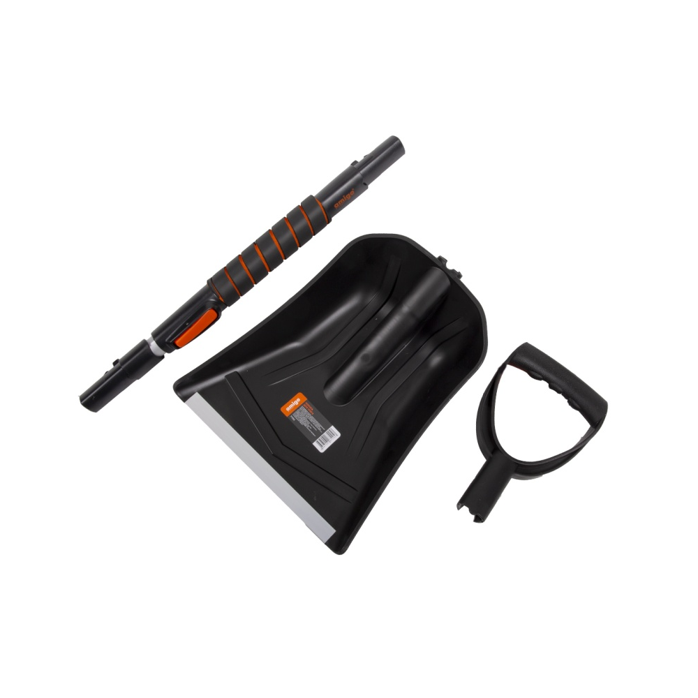 Лопата снеговая автомобильная телескопическая Amigo, 255x300, рукоятка 850-1040, черная - 3