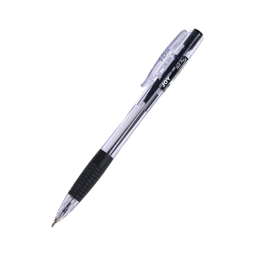 Ручка шариковая автоматическая Cello "Joy", 0.7 мм, прозрачный, стерж. черный
