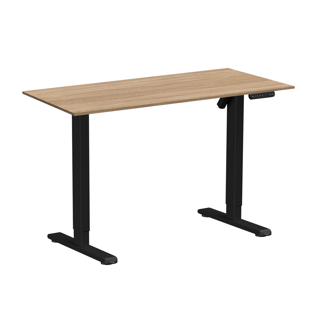 Стол с электроприводом WellDesk Basic 1300x675х18 черный/дуб бардолино натуральный(9191456+9072452)