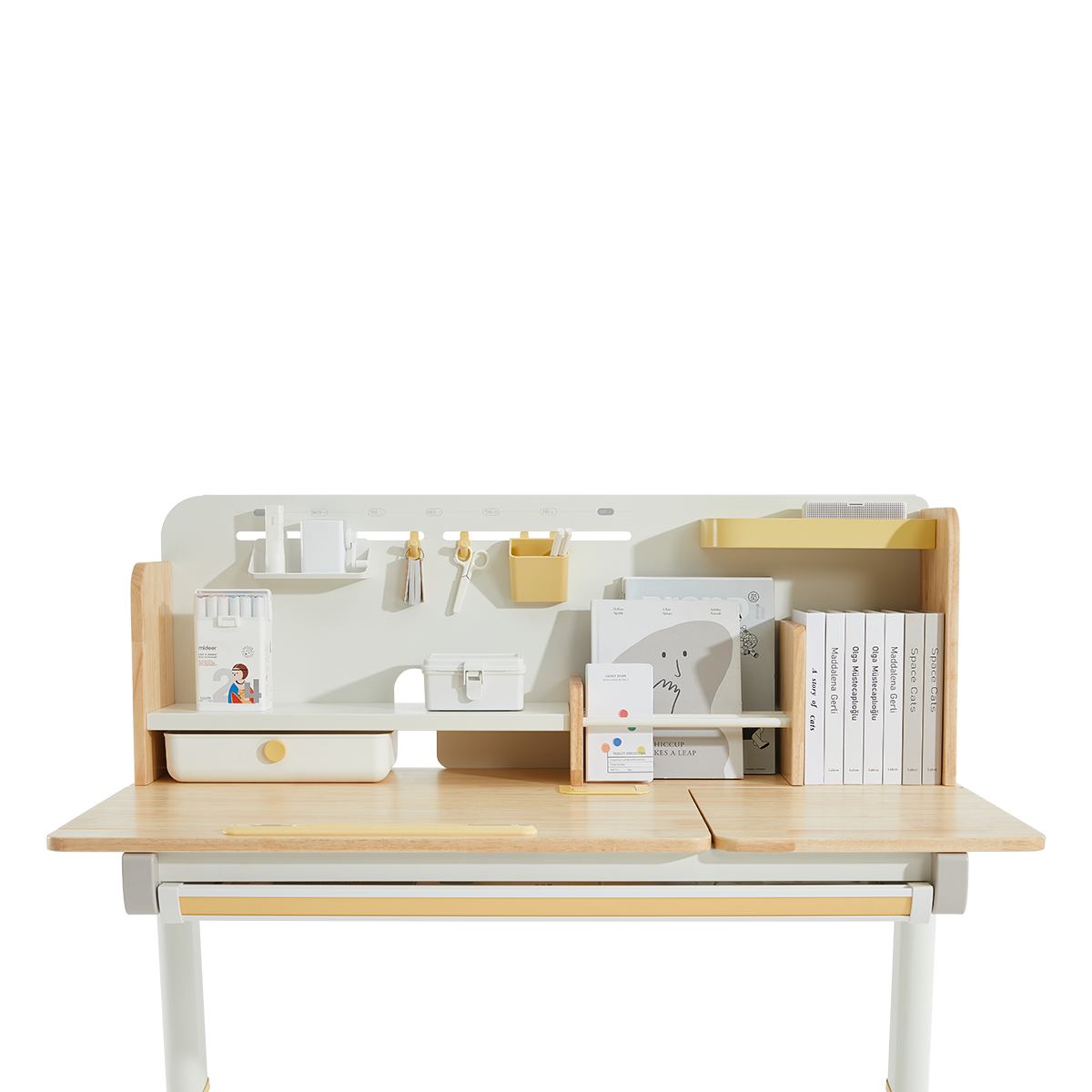 Стол Ergosmart регулируемый Galleon, 1200х700х(520-760) мм, гевея, с книжной полкой - 5