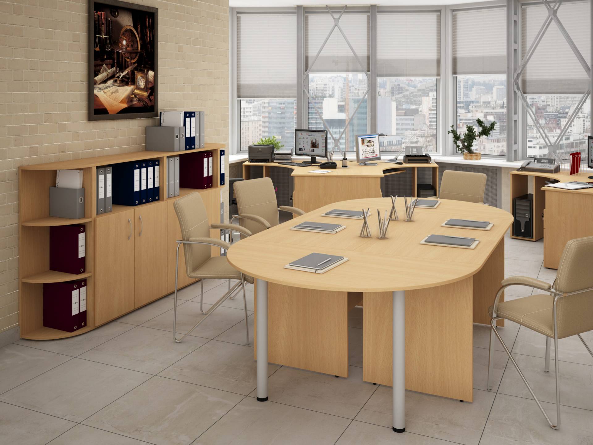 Коллекция Столица стеллаж С-113 400х337х1147 мм, бук - 10