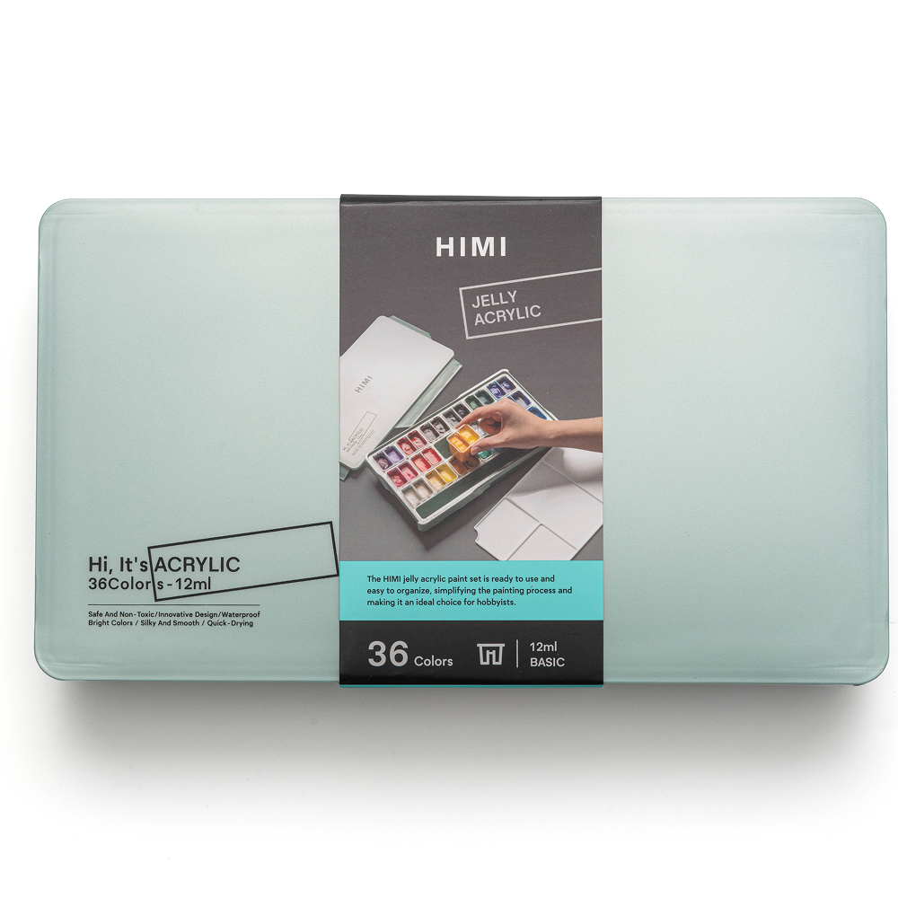 Краски акриловые"Himi Jelly Cup", набор 36 цветов, 12 мл, кювета