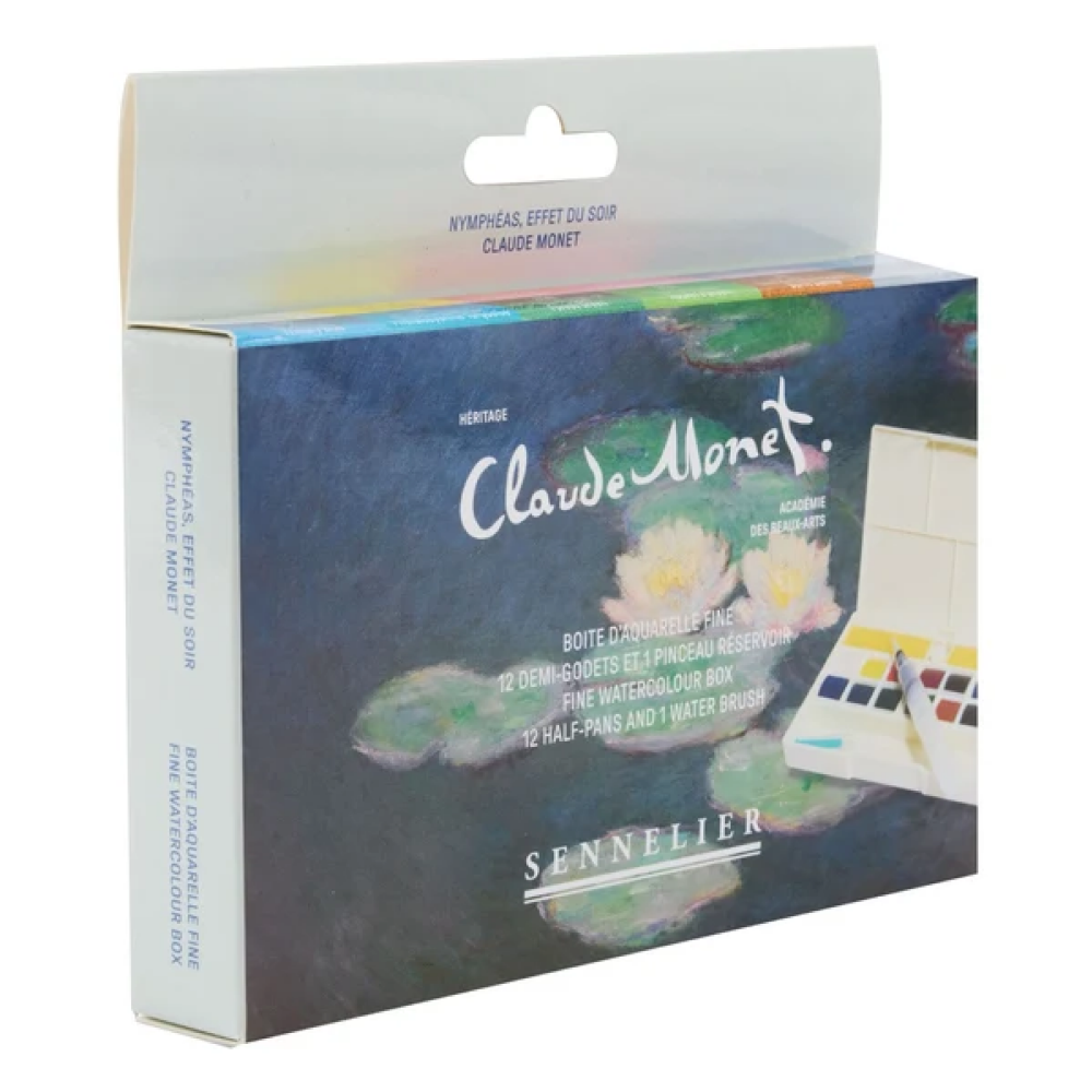 Набор красок акварельных "Sennelier. Claude Monet - Water Lilies.Evening Effect", 12 цветов, полукюветы